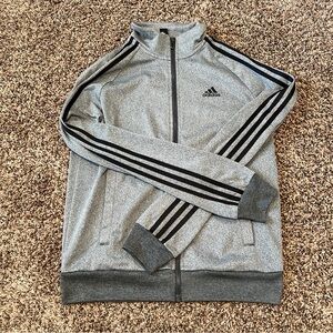 Adidas Men’s 3-Stripes Track Jacket – Gray/Black – Size S